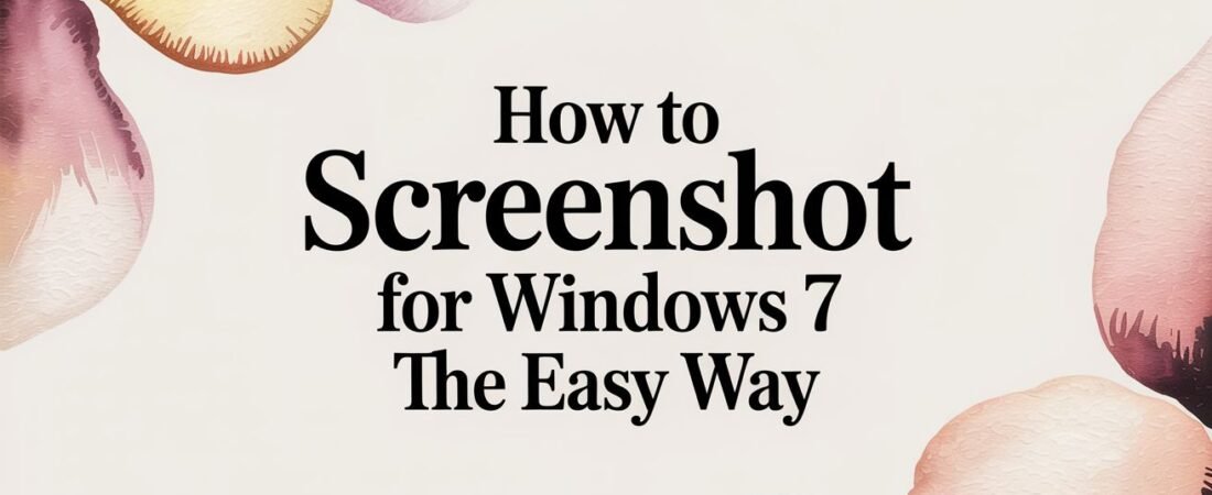 How to Screenshot for Windows 7 The Easy Way
