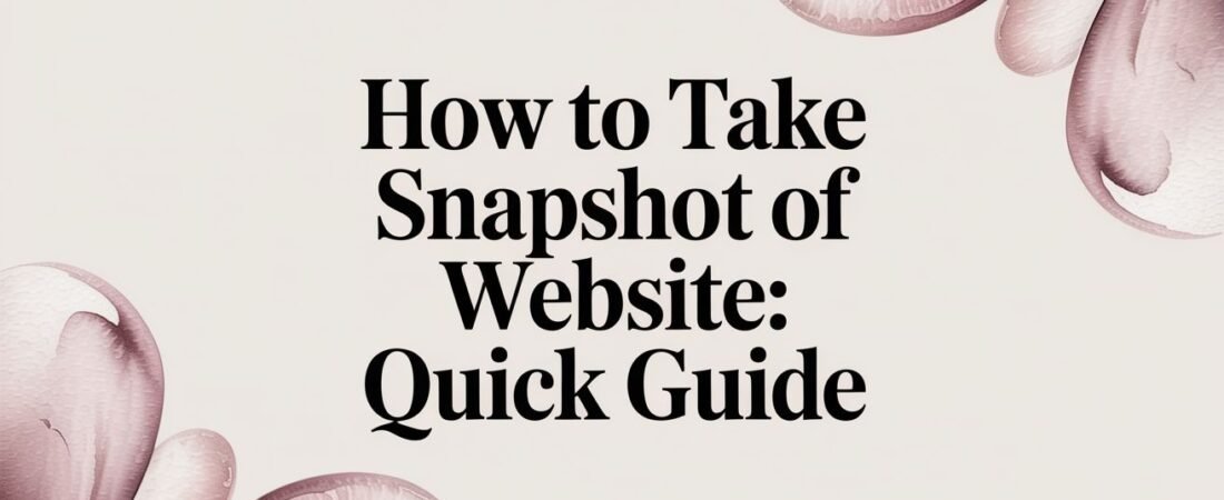 How to take snapshot of website: Quick Guide